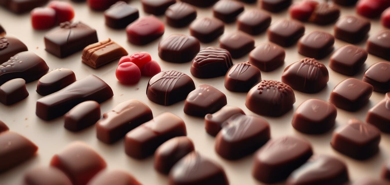 Variety of gourmet chocolate flavors