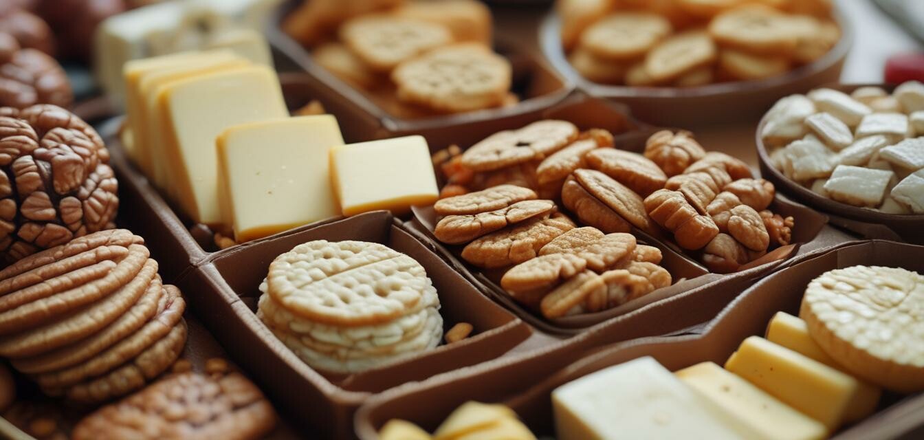 Gourmet snacks in a gift basket