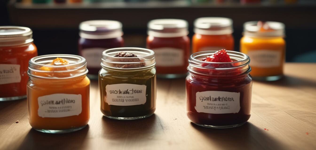 Handmade jams assortment